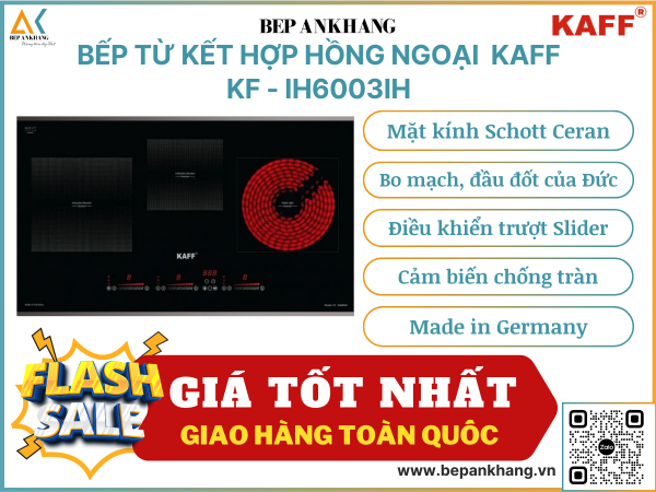 Bếp từ kết hợp hồng ngoại Kaff  KF - IH6003IH - Made in Germany